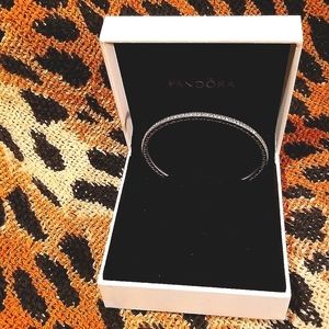 Pandora Silver CZ Twinkling Forever Bracelet with Hearts